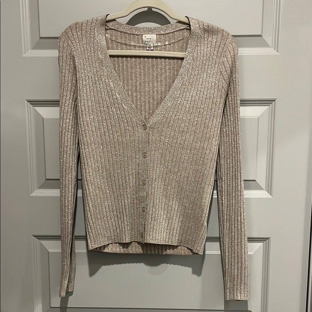Shimmery Beige Cardigan S